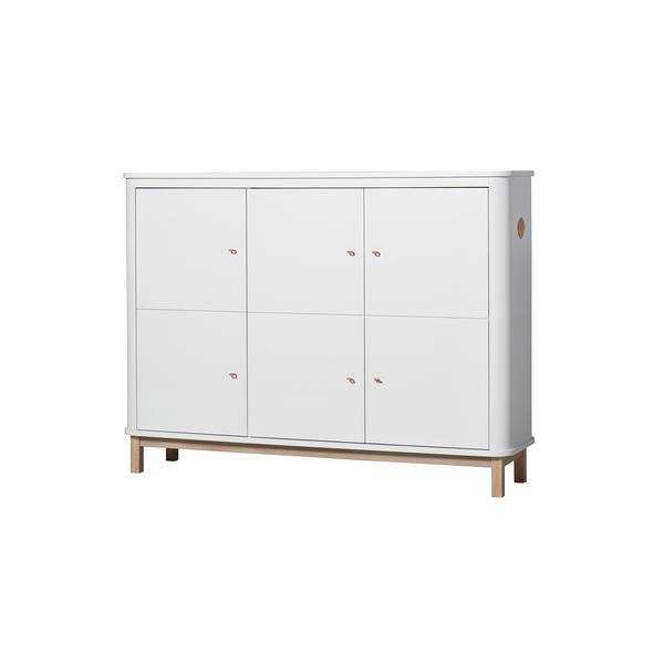 ARMARIO WOOD MULTI 3 PUERTAS BLANCO Y ROBLE