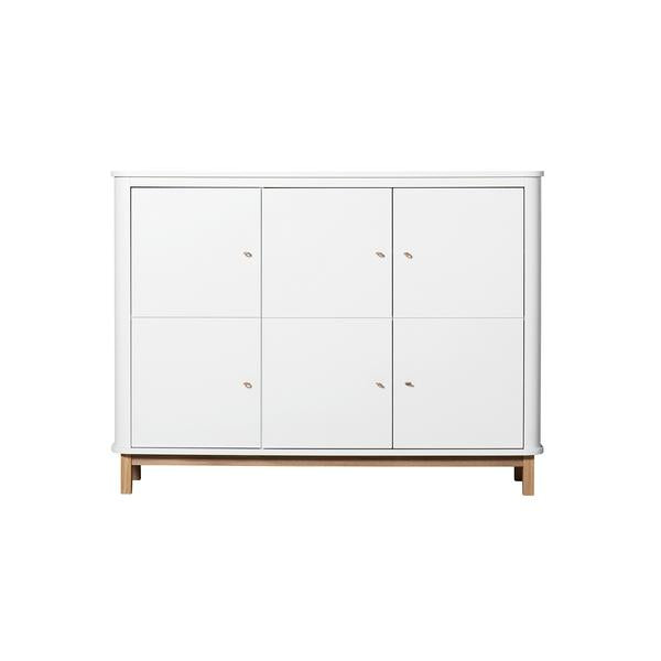 ARMARIO WOOD MULTI 3 PUERTAS BLANCO Y ROBLE