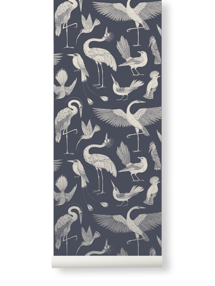 PAPEL PINTADO BIRDS AZUL