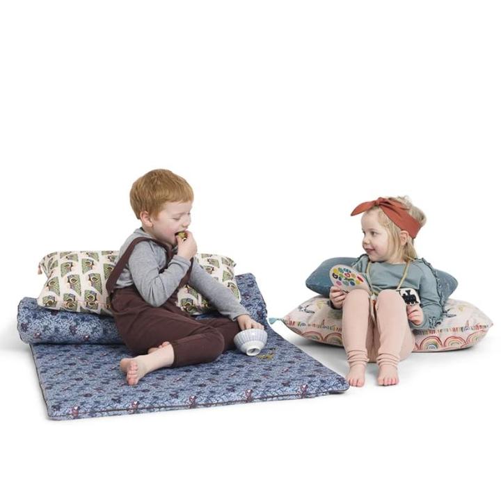 COLCHONETA ALGODÓN BIOLÓGICO ZORRO AZUL REVERSIBLE