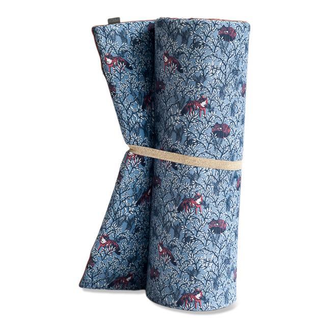 COLCHONETA ALGODÓN BIOLÓGICO ZORRO AZUL REVERSIBLE