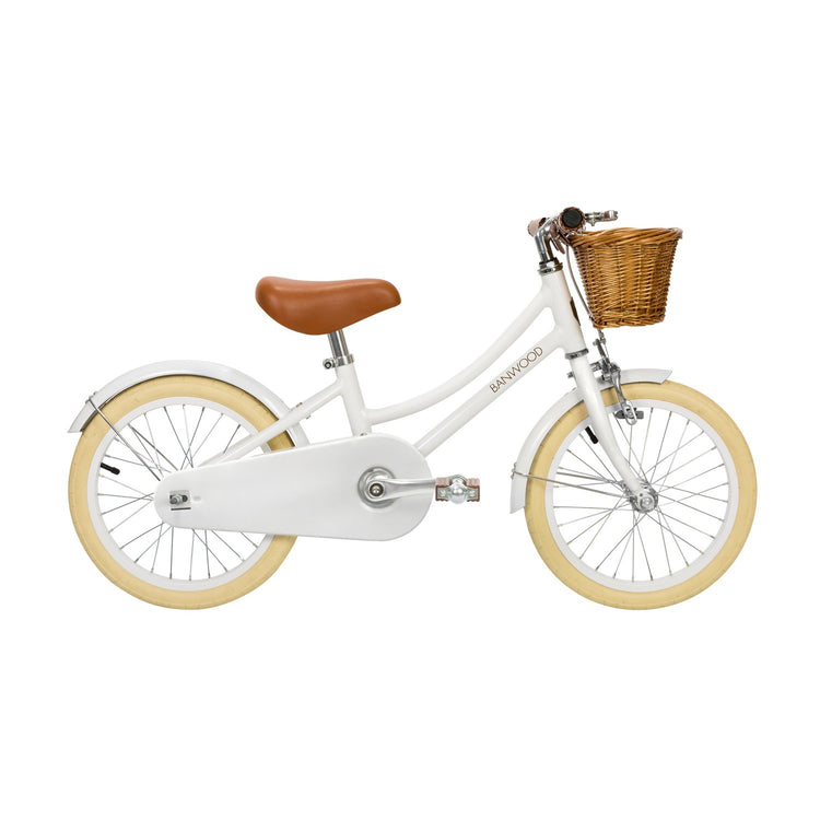 BICICLETA CLÁSICA BLANCA CON CESTA