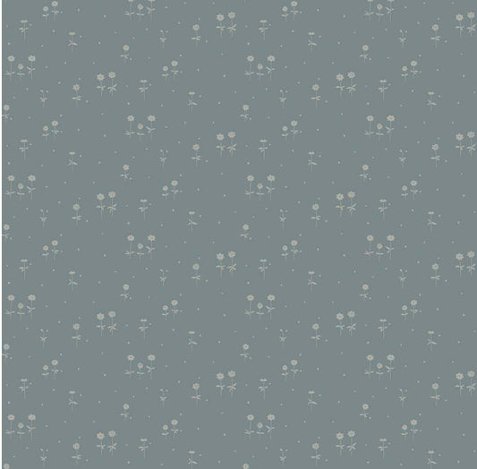 PAPEL PINTADO FLORES ESTRELLA DEL NORTE ÍNDIGO BLUE