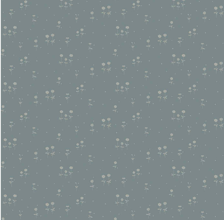 PAPEL PINTADO FLORES ESTRELLA DEL NORTE ÍNDIGO BLUE