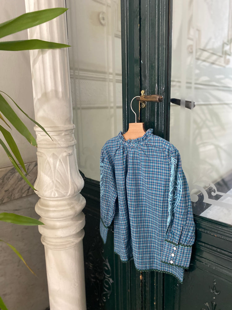 BLUSA CUADROS AZUL BONJOUR DIARY