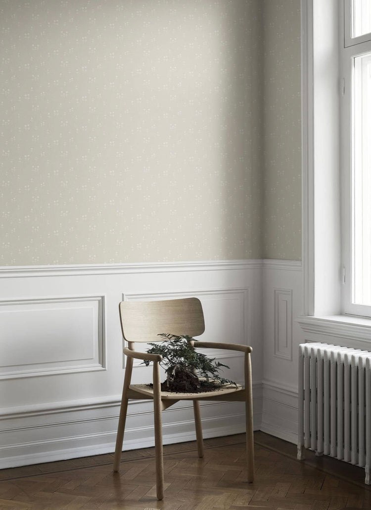 PAPEL PINTADO FLORES ESTRELLA DEL NORTE BEIGE