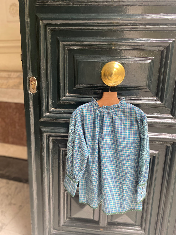 BLUSA CUADROS AZUL BONJOUR DIARY