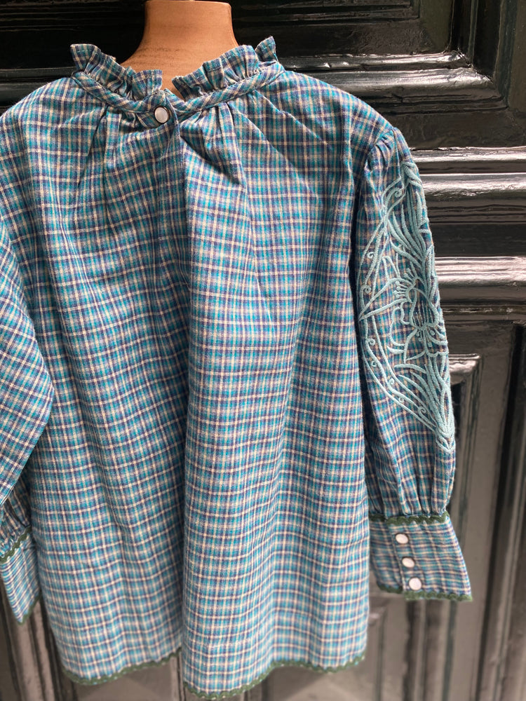 BLUSA CUADROS AZUL BONJOUR DIARY