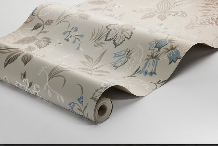 PAPEL PINTADO FLORES DEL VERANO BEIGE
