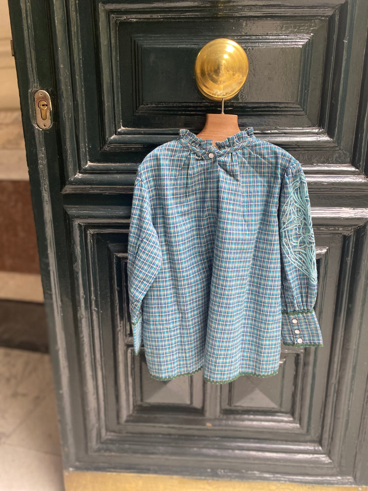 BLUSA CUADROS AZUL BONJOUR DIARY