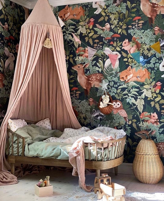 PAPEL PINTADO BOSQUE GRIS OSCURO