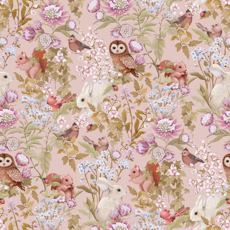 PAPEL PINTADO BOSQUE ROSA NUDE