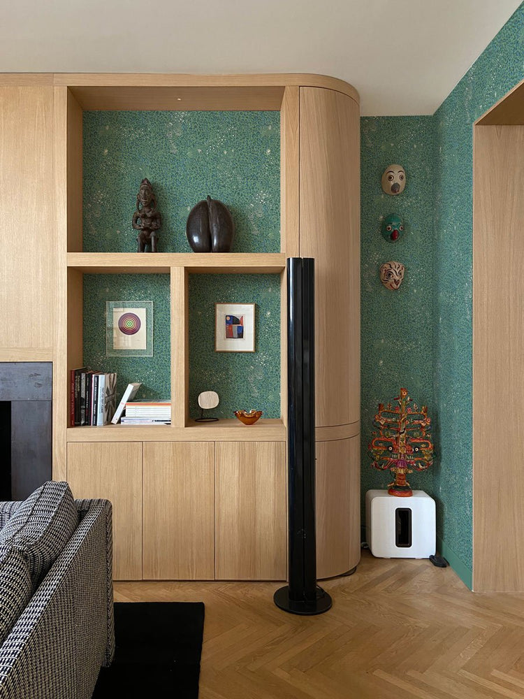 PAPEL PINTADO LEOPARDO MENTA