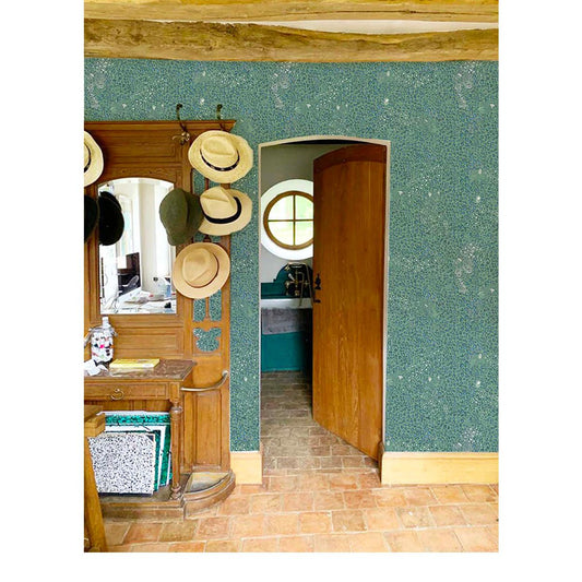 PAPEL PINTADO LEOPARDO MENTA