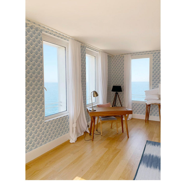 PAPEL PINTADO MARACAS AZUL