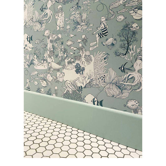 PAPEL PINTADO FIESTA EN EL MAR GREEN BLUE