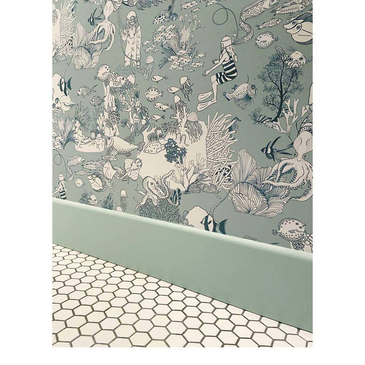 PAPEL PINTADO FIESTA EN EL MAR GREEN BLUE