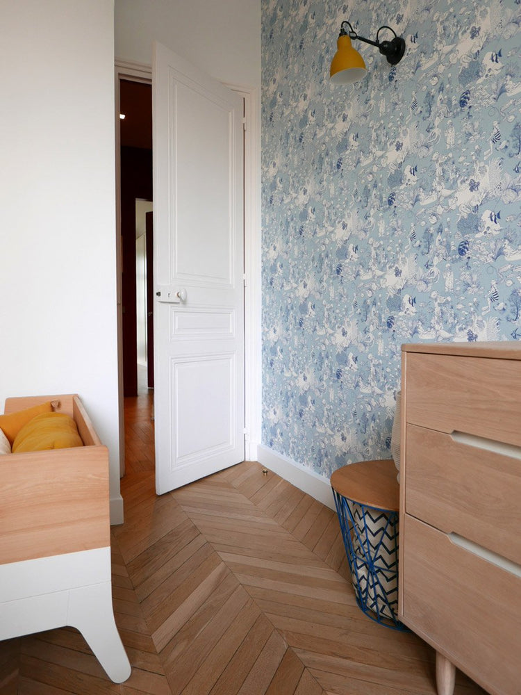 PAPEL PINTADO FIESTA EN EL MAR BLUE