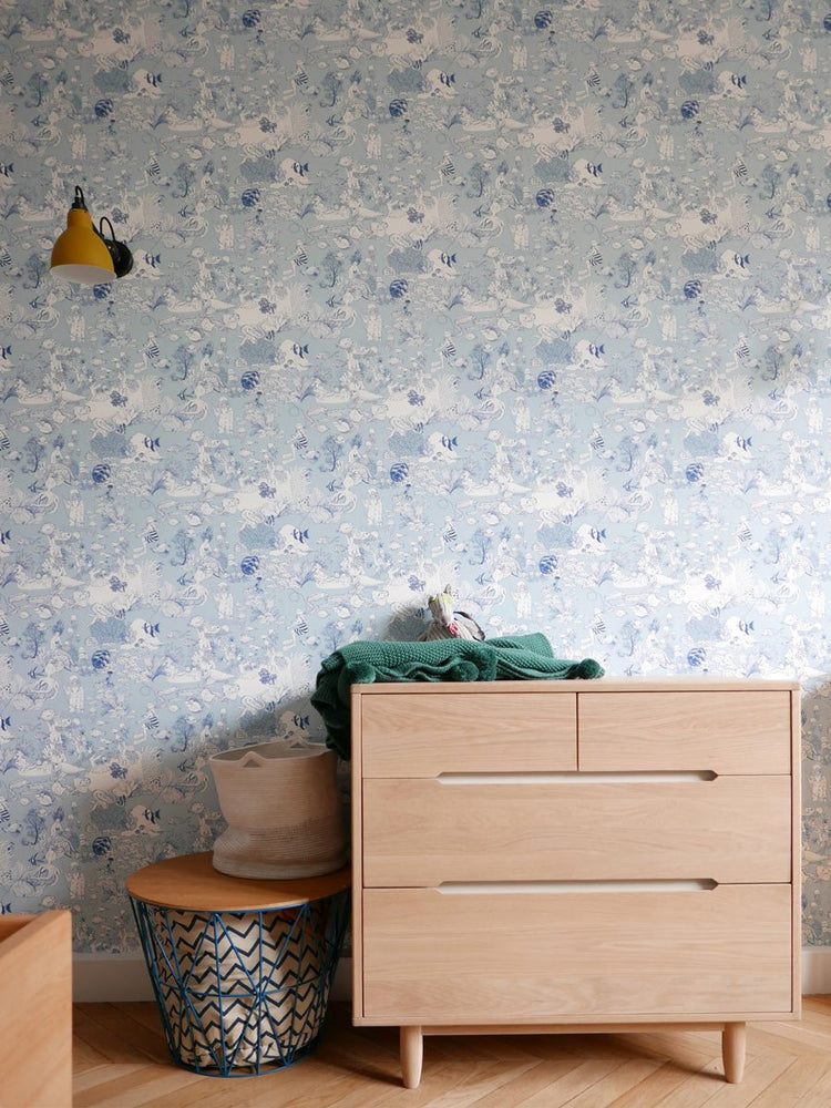 PAPEL PINTADO FIESTA EN EL MAR BLUE