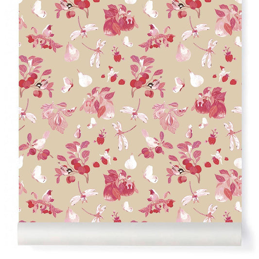 PAPEL PINTADO FIESTA EN EL JARDÍN RASPBERRY