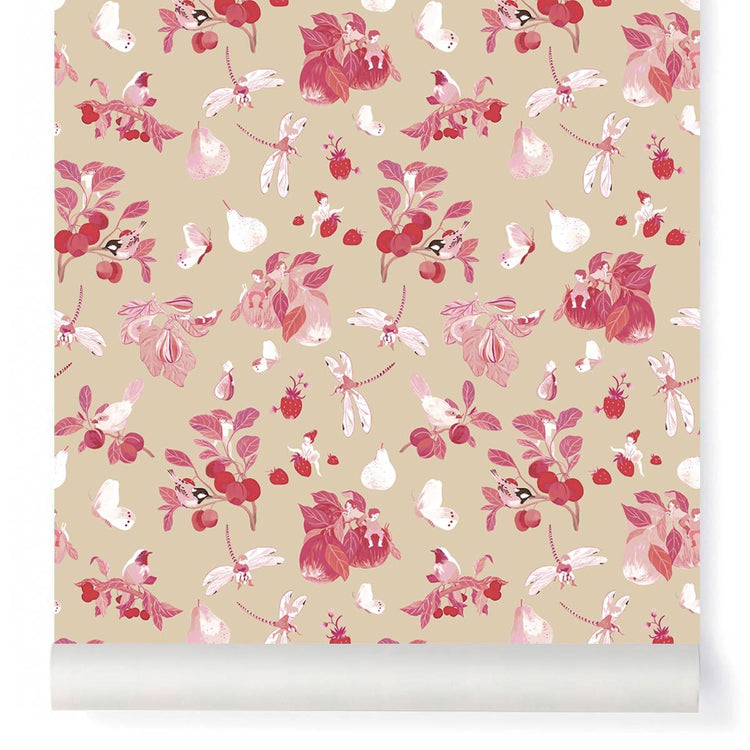 PAPEL PINTADO FIESTA EN EL JARDÍN RASPBERRY