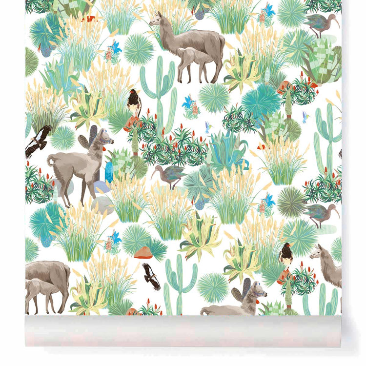 PAPEL PINTADO LLAMAS ESMERALDA