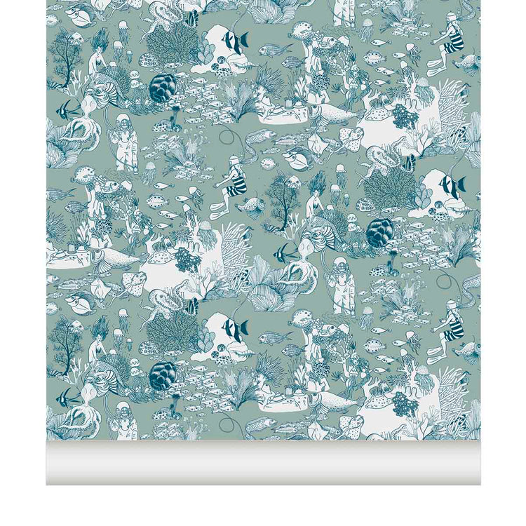 PAPEL PINTADO FIESTA EN EL MAR GREEN BLUE