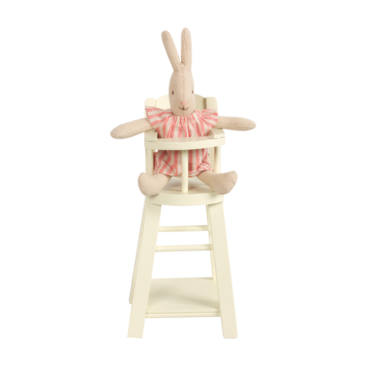 Trona de madera blanca para Mircro Maileg