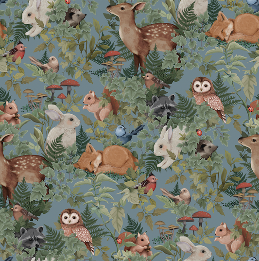 PAPEL PINTADO BOSQUE AZUL