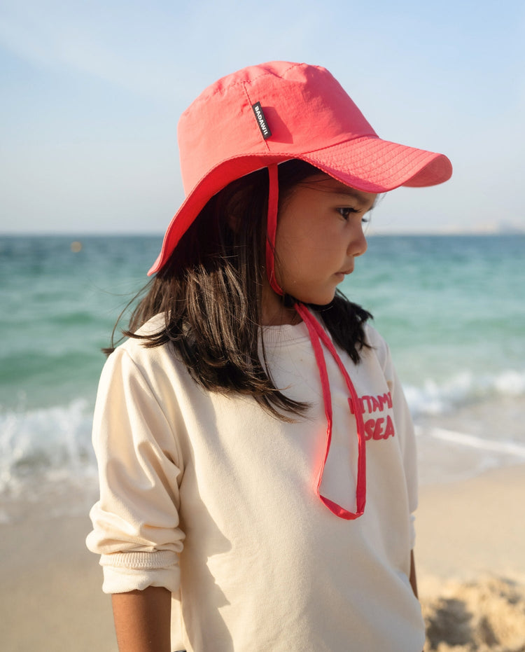 Gorro de Playa Protección Solar Rojo