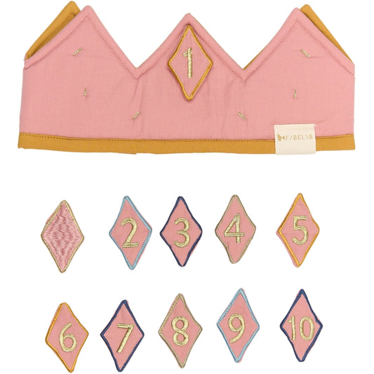 Corona de Cumpleaños con Números Rosa empolvado