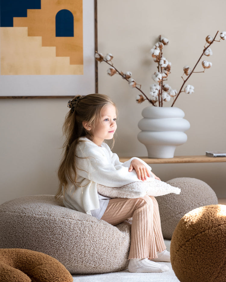 Biscuit White Ottoman