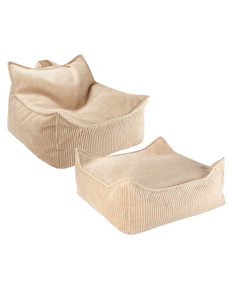 Sugar Beanbag Chair and Ottoman Set