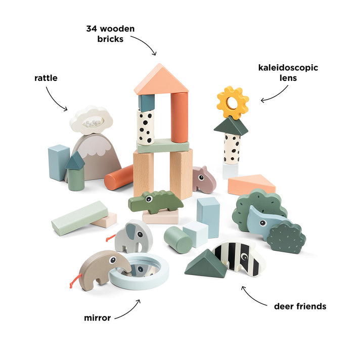 Set Bloques de Madera Deer Friends 34 Piezas