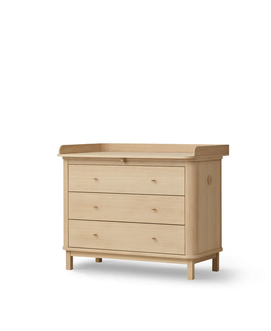 WOOD NURSERY DRESSER 3 DRAWERS, OAK