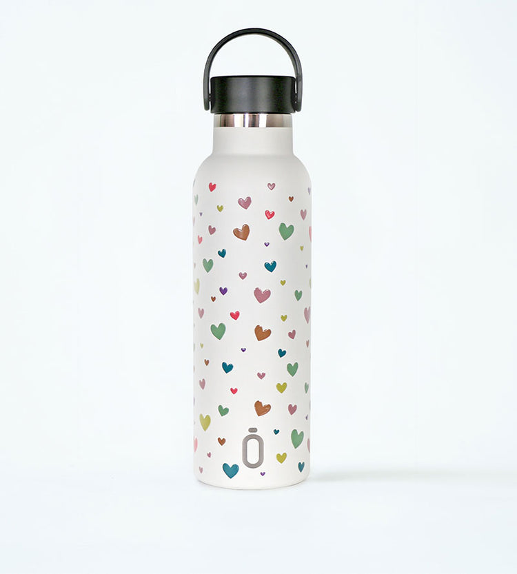 BOTELLA TÉRMICA CON INTERIOR CERÁMICO CONFETTI CORAZONES- RUNBOTT