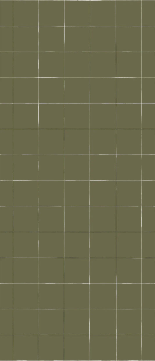 PAPEL PINTADO GRID OLIVE