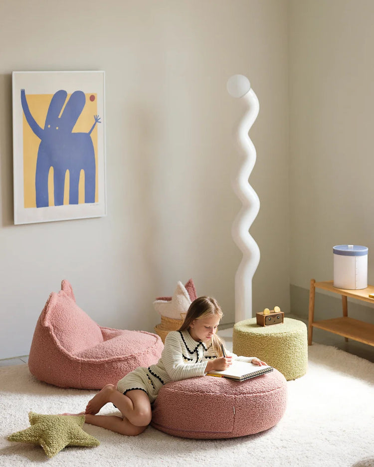 Guava Bear Beanbag and Ottoman Set