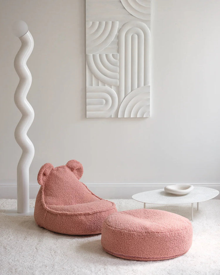 Guava Bear Beanbag and Ottoman Set