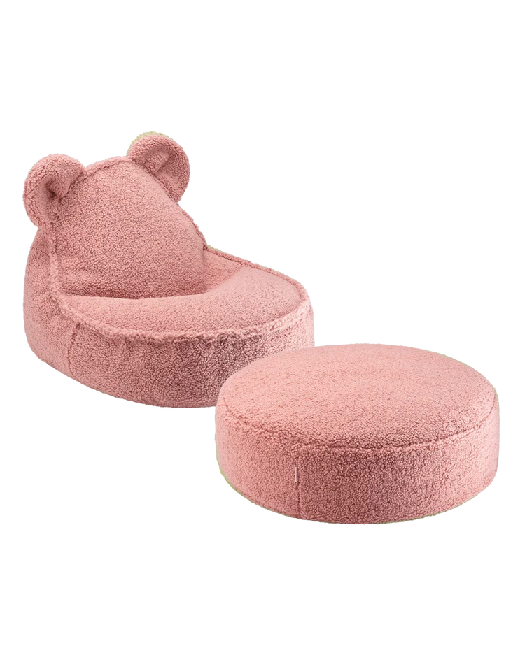 Guava Bear Beanbag and Ottoman Set