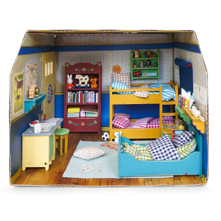 HABITACIÓN MINIATURA DE CARTÓN - DORMITORIO INFANTIL