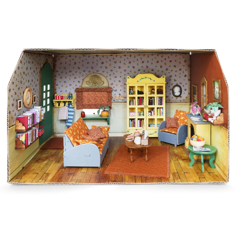 HABITACIÓN MINIATURA DE CARTÓN - SALA DE ESTAR