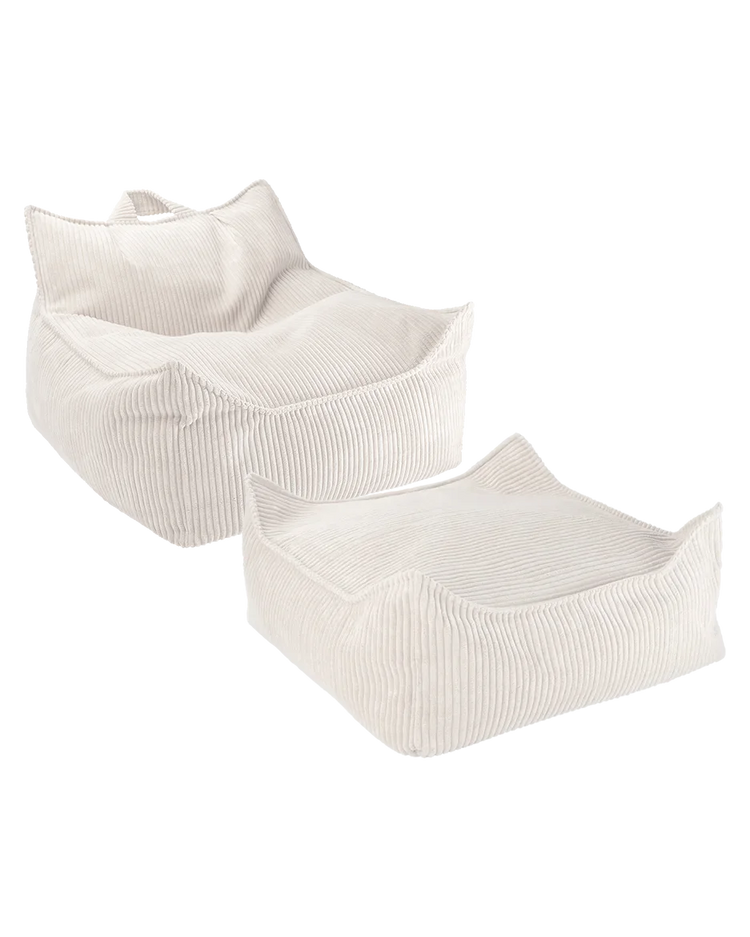 Marshmallow Beanbag Chair and Ottoman Set