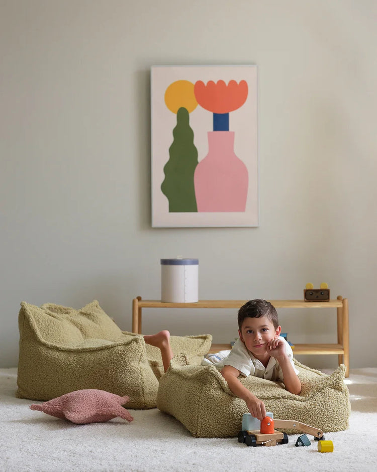 Matcha Beanbag Chair and Ottoman Set