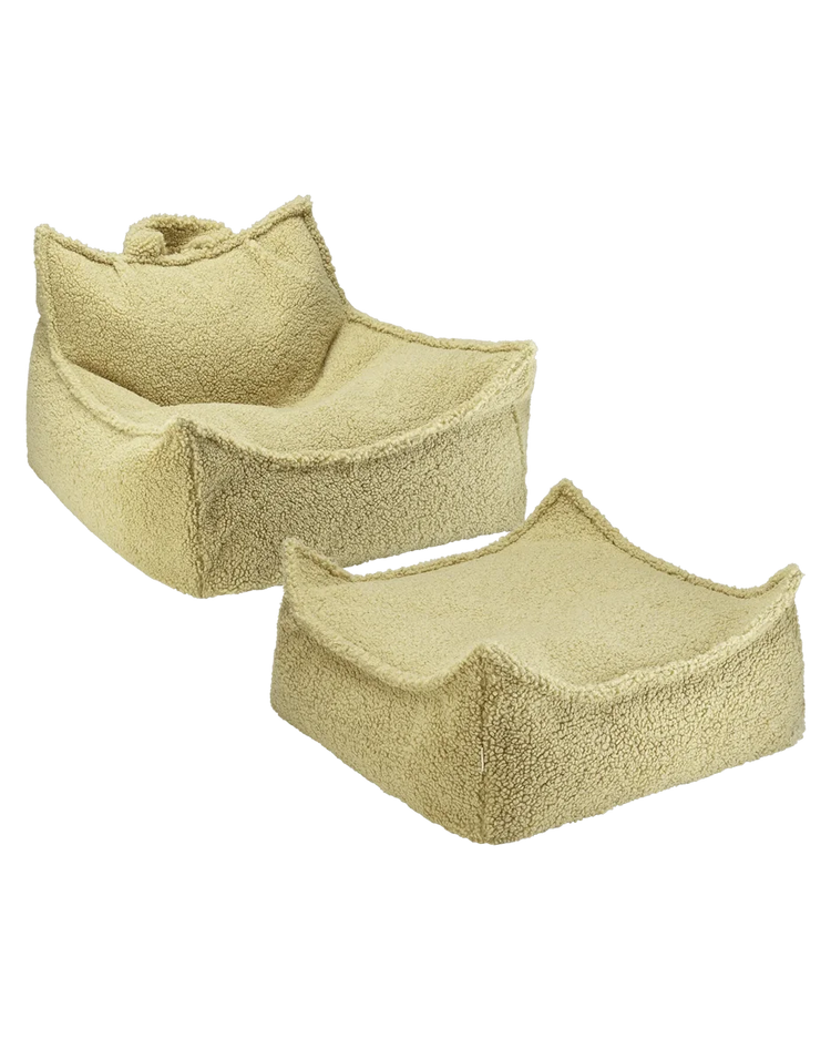 Matcha Beanbag Chair and Ottoman Set