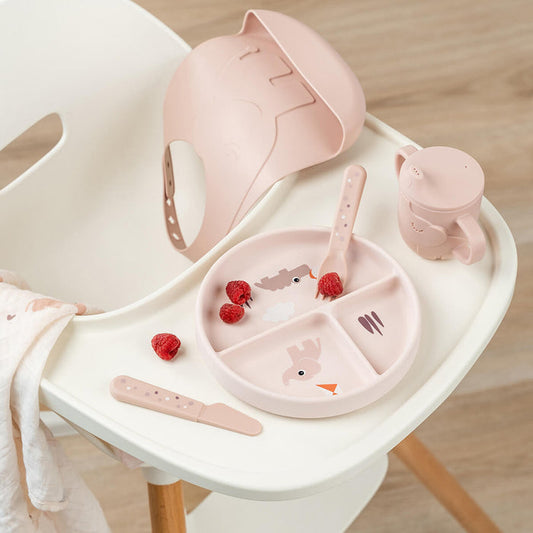 Plato Stick & Stay con Compartimentos Playground color Rosa