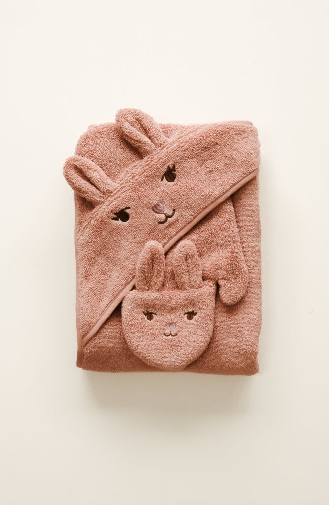 Toalla de Algodón con Capucha Conejo