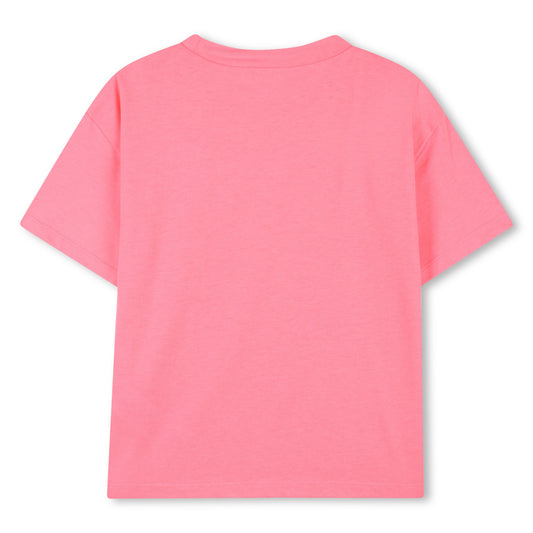 Camiseta de manga corta con ilustración brillante