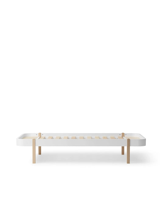 WOOD LOUNGER BED SMALL, WHITE/OAK