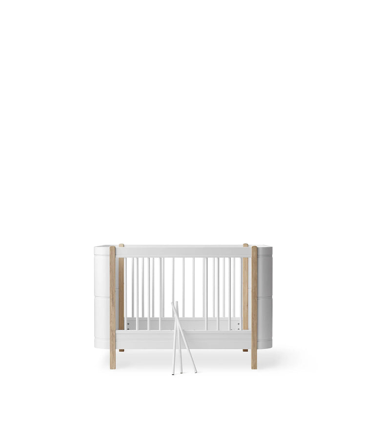 CUNA WOOD  MINI+ COT BED EXL. JUNIOR KIT | WHITE /OAK
